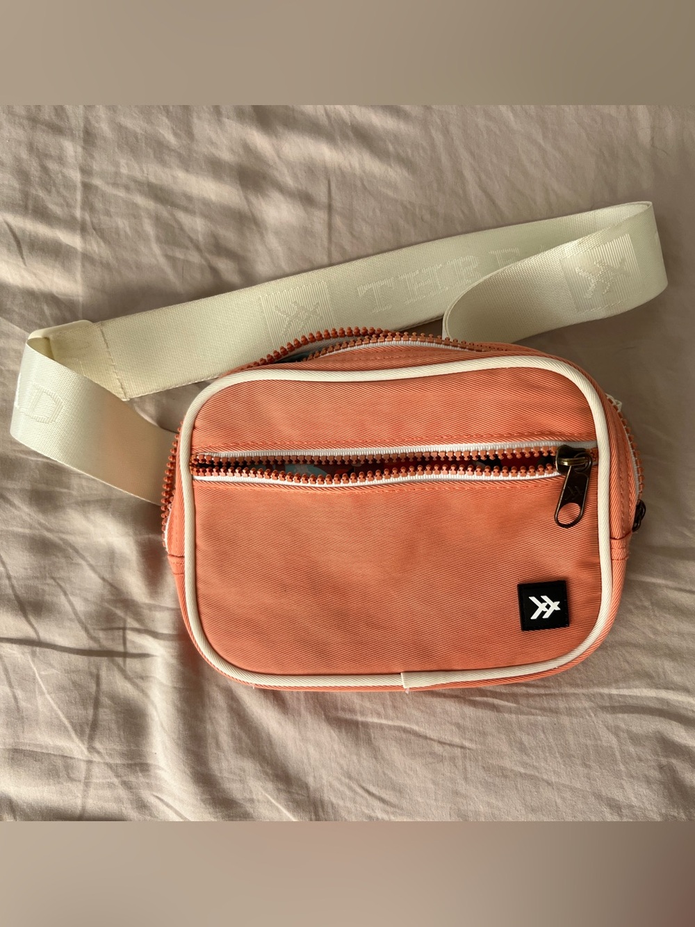 Threads Coral Fanny Pack with Nylon Cream Strap